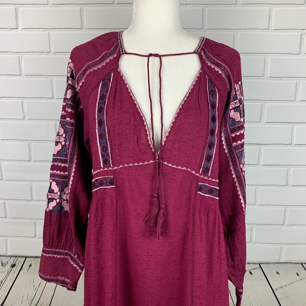 🔥FREE PEOPLE🔥All My Life Boho Mini Dress Wine XS NWT - Picture 5 of 11
